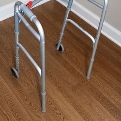 Lightweight Adjustable Walker w/ Wheels – Foldable Mobility Aid – Excellent Condition