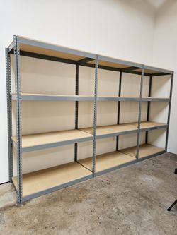 4 Tier Shelving 48 in W x 24 in D American Made Used Heavy Duty Steel Boltless Storage Rack Delivery Available