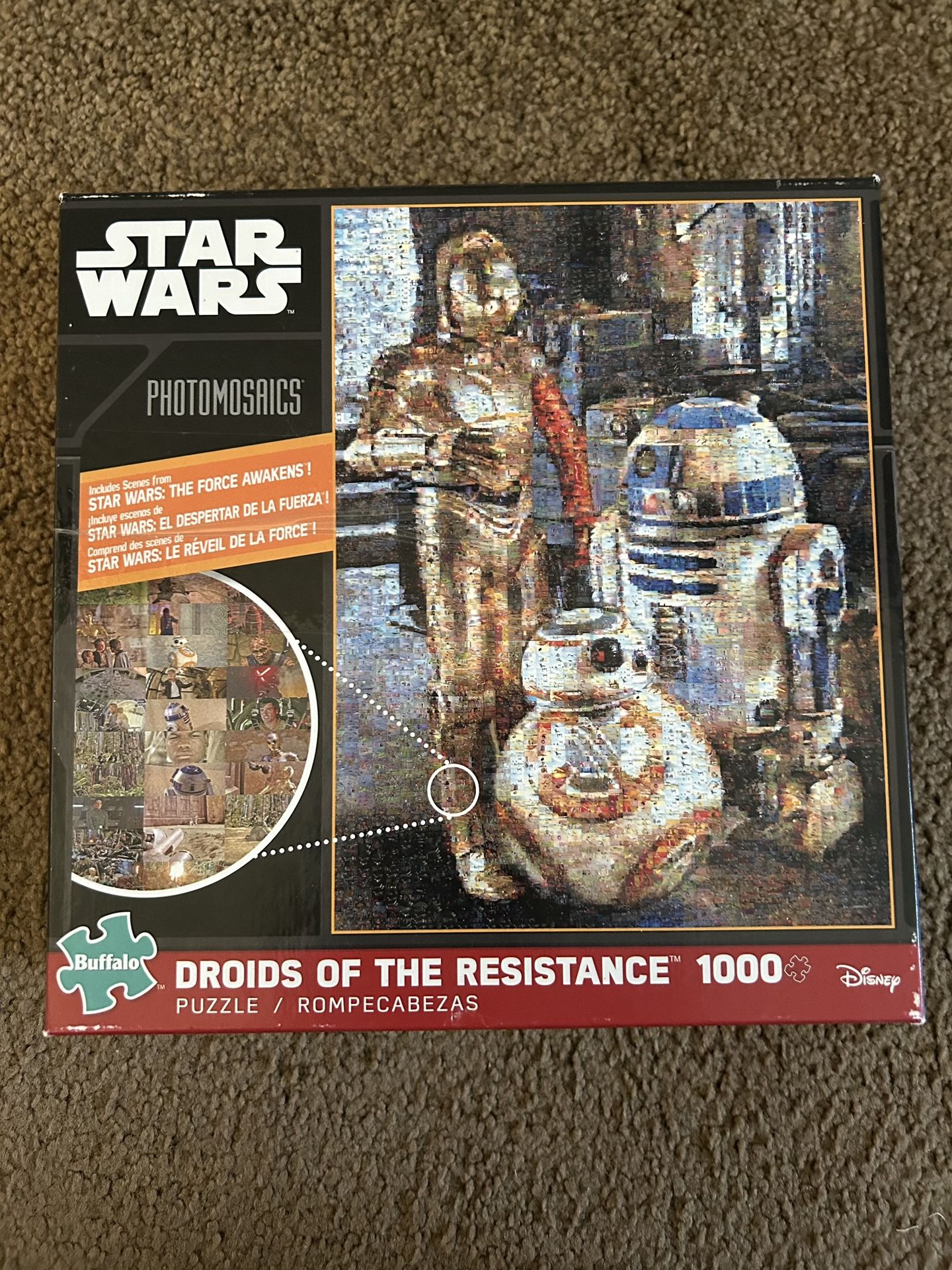 STAR WARS Photomosaics PUZZLE: “DROIDS OF THE RESISTANCE,” New In Box, By Buffalo Puzzles