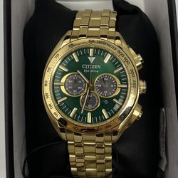 Citizens Mens Eco-Drive Chronograph Gold Watch