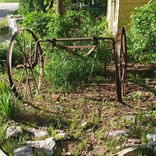 Antique wagon wheels Still On Axle
