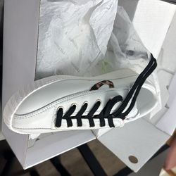 Tretorn Nylite Plus Leather White Sneakers with Leopard Accent Women's Size 8.5 m