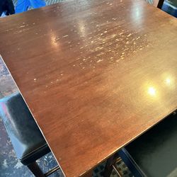 Tall Tables With Leather Stools 