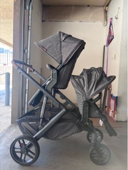 UPPAbaby Vista V2 in Grayson Double Stroller Bundle (Bassinet, RumbleSeat V2+, piggyback board)
