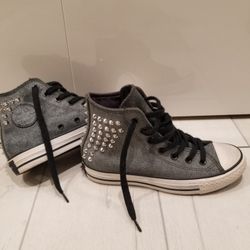 Converse  Leather, Stud,rock,gray  ,size 6