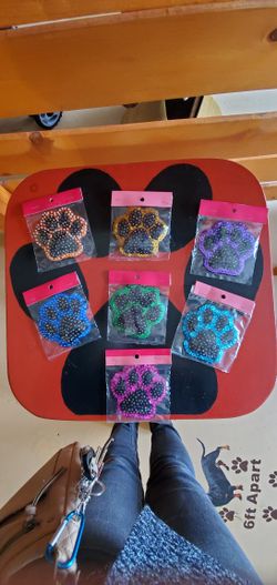 Handmade Sequin Paw Print Magnets