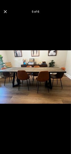 Solid wood table with chairs