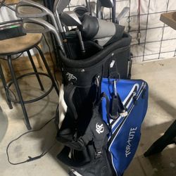 Golf Clubs And Bag. Right Handed 