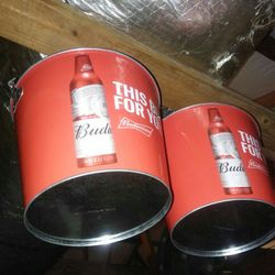 Metal Budweiser Beer Bucket