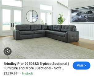 💎 Brindley Pier 5-Piece Sectional Leather Sofa 💎