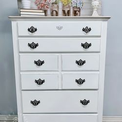 Tall chest Of drawers dresser white