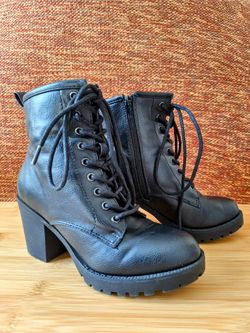 Zigisoho Kourtlan Vegan Lace Up Boots, Black, Size 6 US