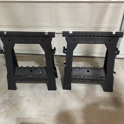 Folding Sawhorses- 2 Of Them 