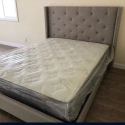 Homes And Gardens Queen Size Bed Frame With Queen Size Mattress Included 