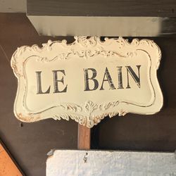 Metal Bathroom Sign French Le Bain
