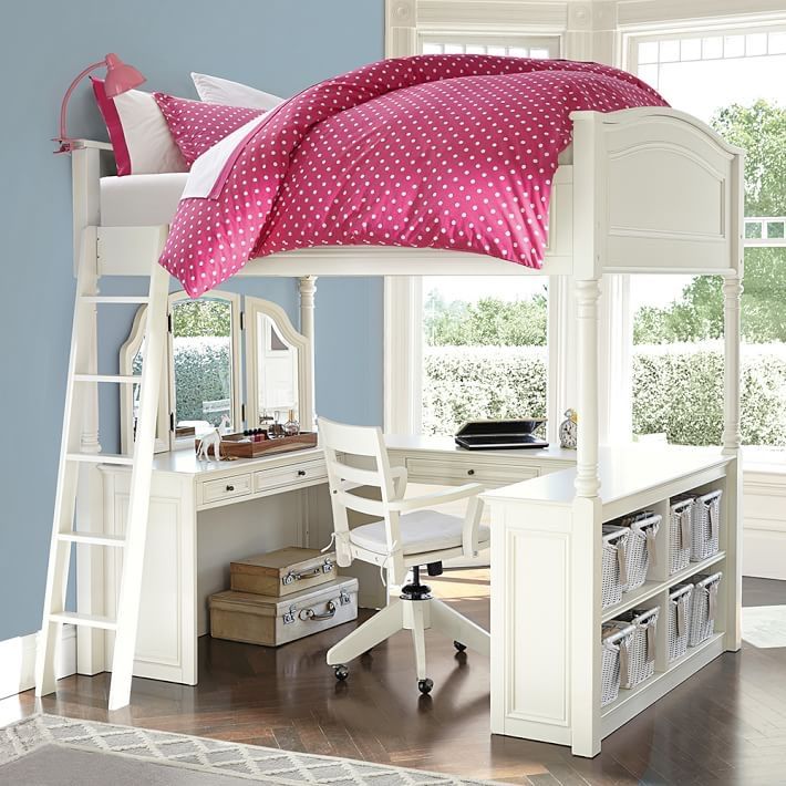 Pottery Barn Teen Chelsea Vanity Loft Bunk Bed In White for Sale in Irvine CA OfferUp