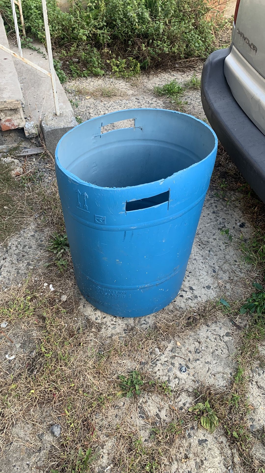 Recycling Blue Plastic Drum