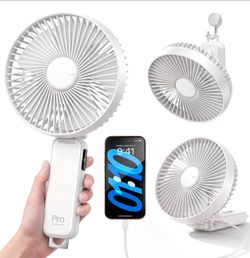 6-Inch Large Handheld Fan, 6000mAh Portable Rechargeable Fan with LED Battery Display & 10H Runtime