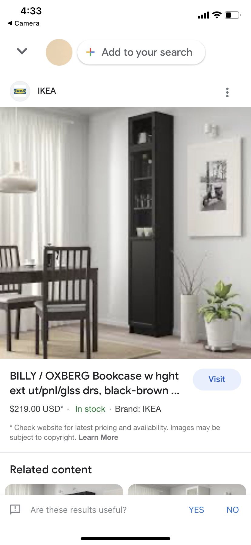 IKEA Billy/Oxford Bookcase With Glass, Book Shelf, Console, Curio Cabinet