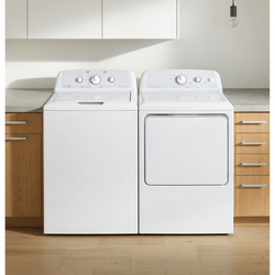 Hotpoint Washer Dryer Set – Good Condition, 3.8 Cu Ft Top Load and 6.2 Cu Ft Gas - Evergreen Park, IL