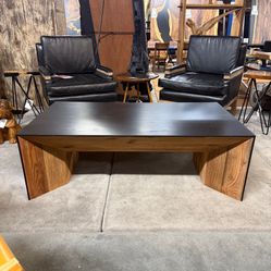 Reclaimed Natural Teak And Black Coffee Table - Dandou 