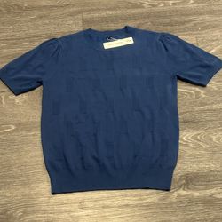Arach & Cloz Blue Short Sleeve Sweater , Women’s Small , NWT