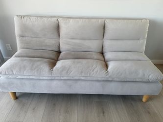 Living Spaces Piper Sand Convertible Sofa Bed — Like New