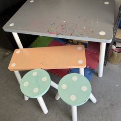 Kids Table & Stool Set – Cute & Sturdy (Used)