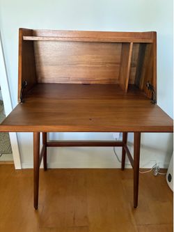 Midcentury wood secretary desk