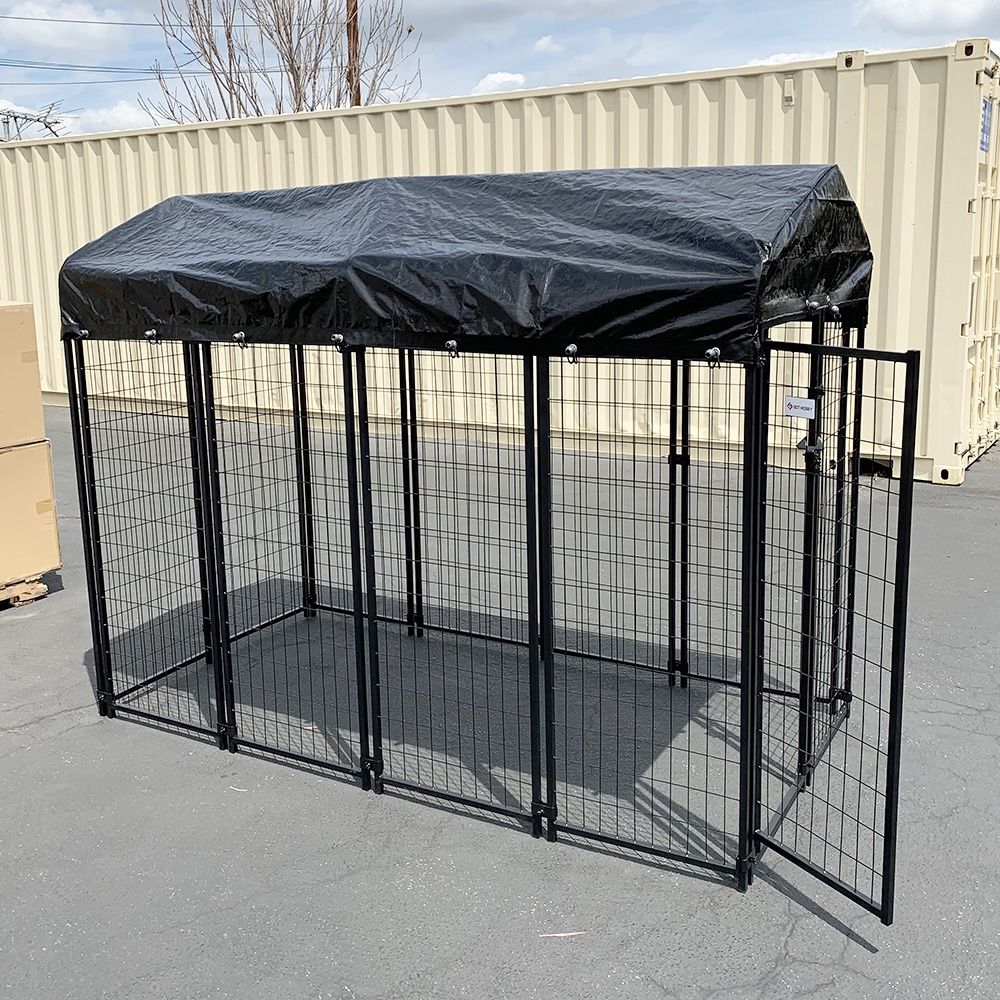 New $290 Large Heavy Duty Kennel with Cover Dog Cage Crate Pet Playpen (8’L x 4’W x 6’H)