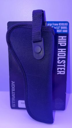 STRATEGY Large Frame Revolver Hip Holster Right Hand Adjustable Padded Black