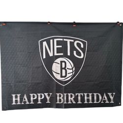 Brooklyn Nets Happy Birthday Backdrop 40x60 Banner Party Decoration NBA Theme
