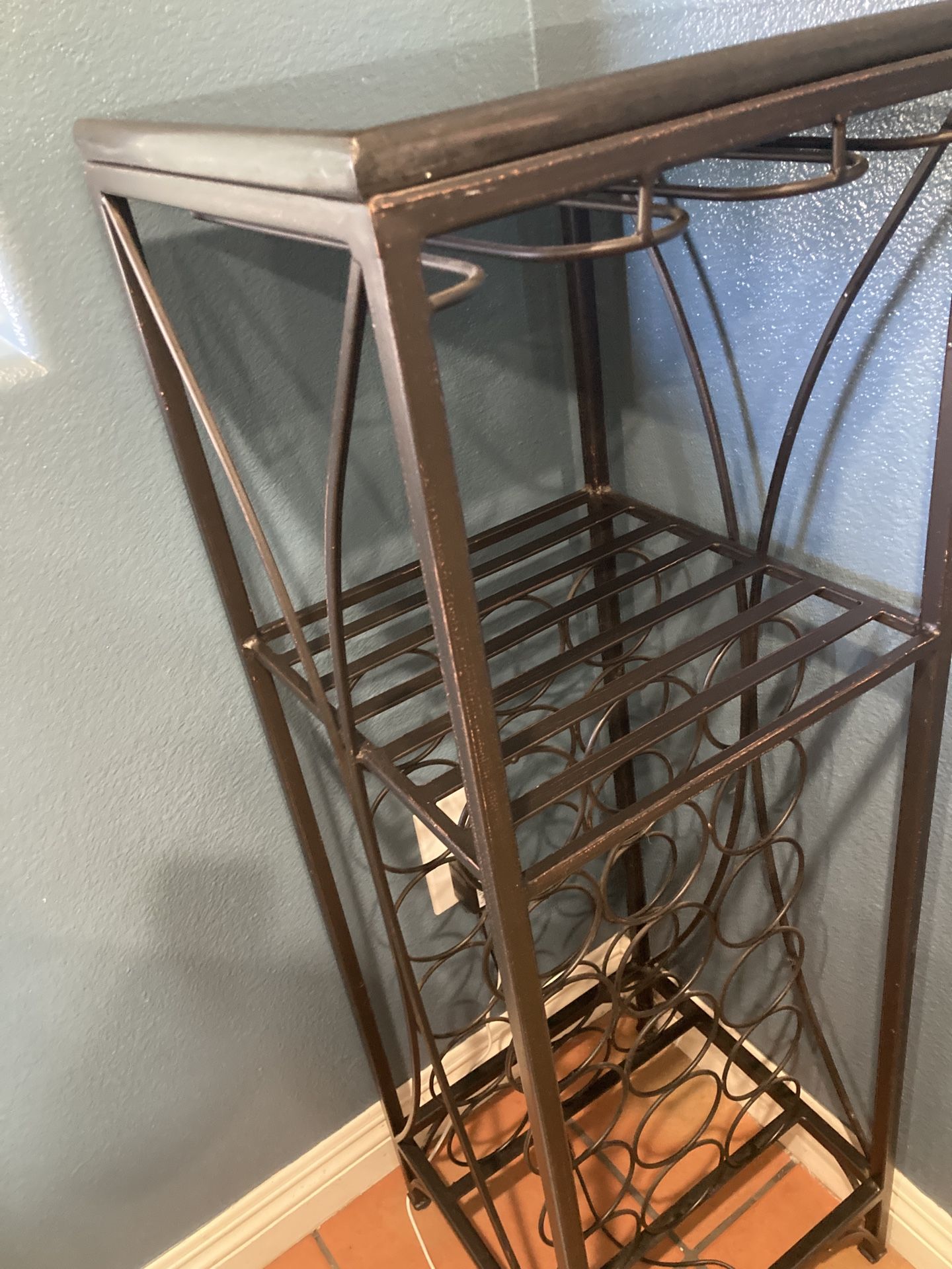 Wine Bottle And Glasses Rack