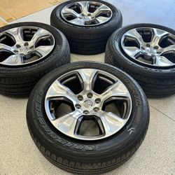 OEM 20” Chrome Ram 1500 Laramie Wheels With Bridgestone Dueler H/L Tires