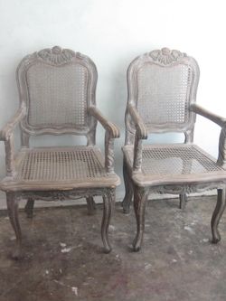 Colonial Style Cane  Armchairs For Sale