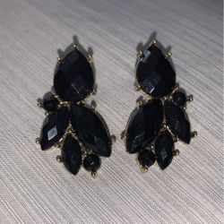 Black Jeweled Earrings