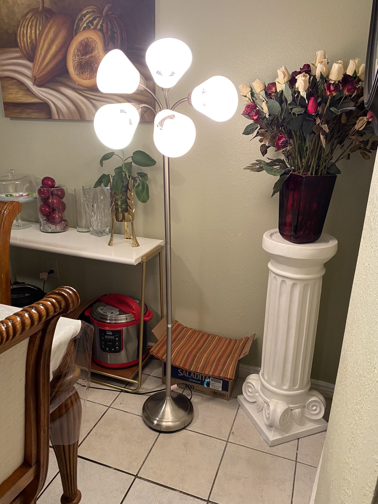 FLOOR 3 WAYS LAMP 66” H. NORMAL WEAR $40.00 ENGLISH -SPANISH