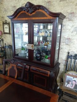 Formal dining room table with four chairs
