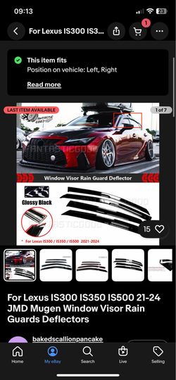For Lexus IS300 IS350 IS500 21-24 JMD Mugen Window Visor Rain Guards Deflectors