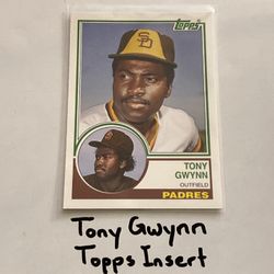 Tony Gwynn San Diego Padres Hall of Fame Outfielder Topps Short Print Insert Card. 