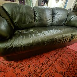 Black Leather 3 Seat Sofa