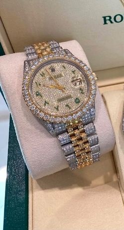 Moissanite diamond rolex watch
