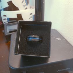 Size 7.5 Wedding Band Purple & Black Men's.