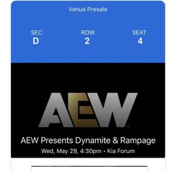 AEW Presents Dynamite & Rampage Wednesday May 29th 
