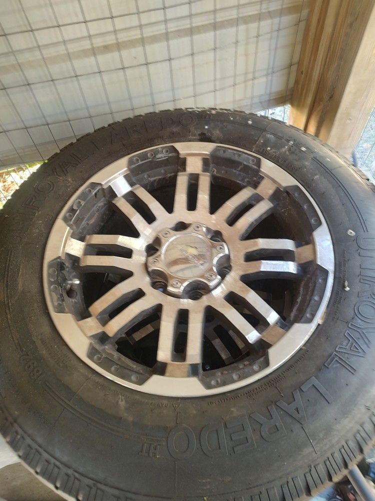 235/75/17, Tires Have Probably 3/4 Tread, Bought Rims And Tires New And My Son Ended Up Buying Different Rims. They Came Off A 2015Ford F150,
