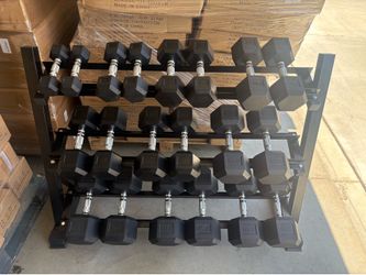 5-50 LBS Dumbbell Set w/ 3 Tier Rack BRAND NEW $535 ONLY Must Go. 550 LBS Total Home Gym Weights