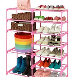 Pink shoe rack