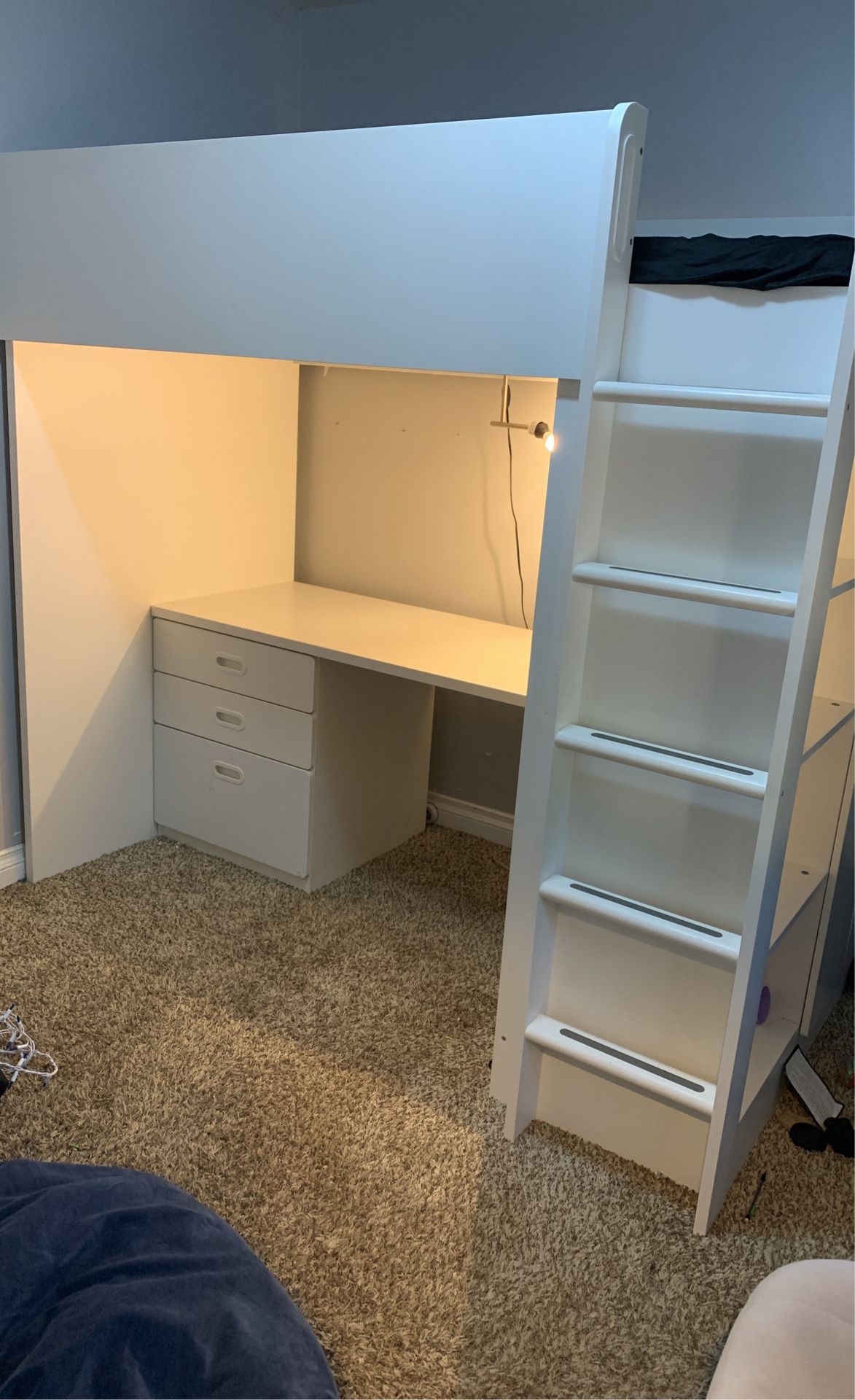 IKEA - STUVA Loft Bed Combo Including Desk, Wardrobe & Open Shelf