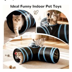 3 Way Cat Tunnel Tube With Toy