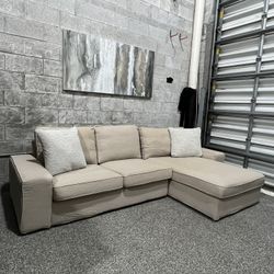 Beige Comfortable Sectional - Delivery available 